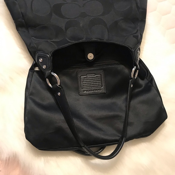 Coach ⚜️ Leather Trim Monogrammed Handbag - Picture 5 of 8